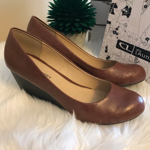 👠 CL by Laundry 👠 Brown Wedges 9 1/2 👠 NWT - Picture 2 of 5